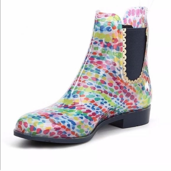 Jack Roger Sallie Rainbow Speckled Chelsea Rain Boots size 8 - Picture 1 of 8